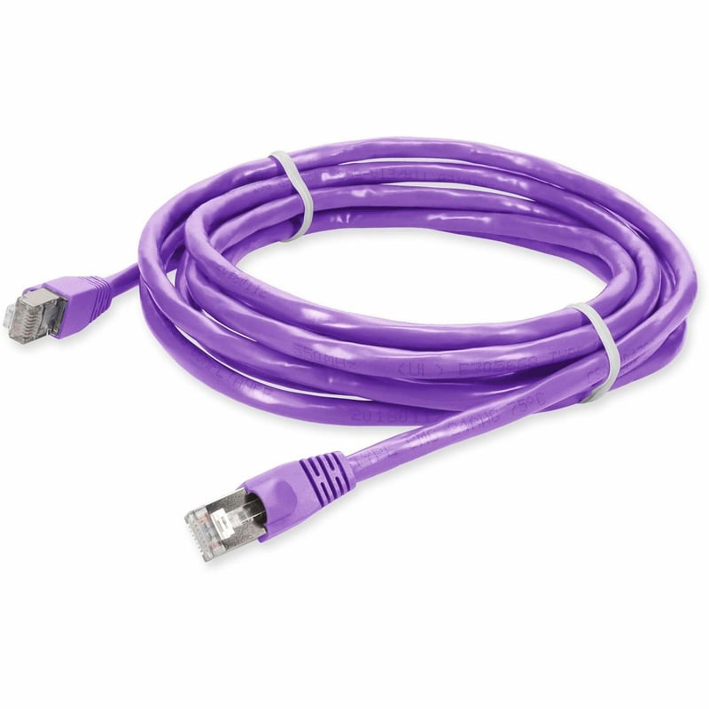 AddOn 10ft Violet CAT 6 Shielded PVC Ethernet Cable Snagless Easy Clear Boot RJ-45 M/M - Thumbnail 1