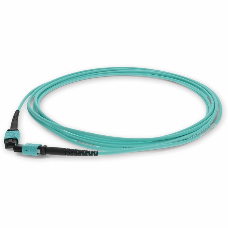 AddOn 2m MPO/UPC (Male) to MPO/UPC (Male) Aqua OM4 OFNR (Riser-Rated) 12-Strand Fiber Patch Cable - Thumbnail 1