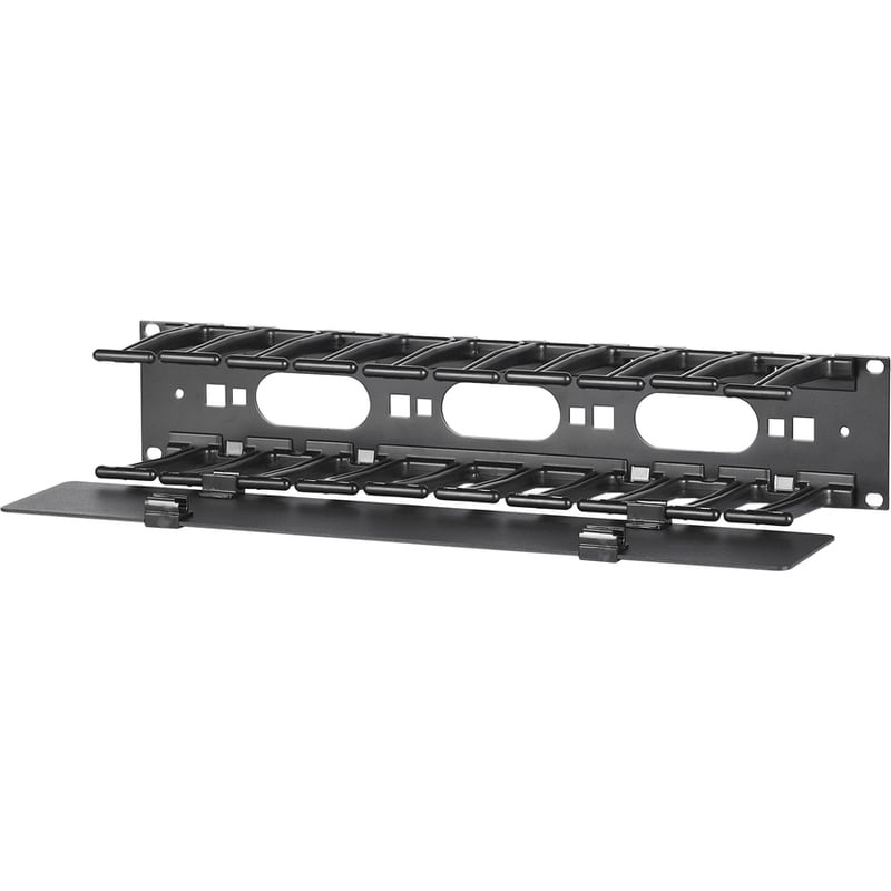 APC by Schneider Electric Horizontal Cable Manager, 2U X 4" Deep, Single Sided with Cover, White - Thumbnail 3