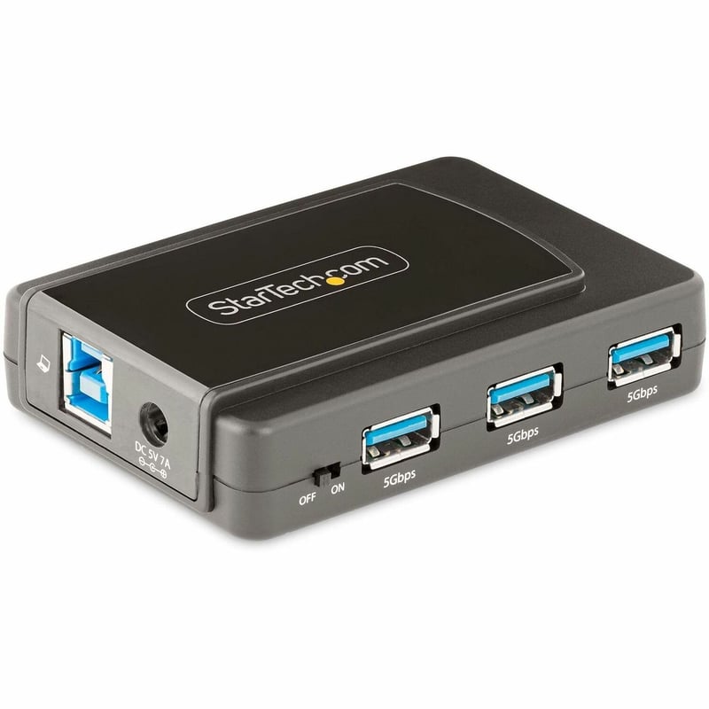 StarTech.com 7-Port USB Hub, USB 3.0 5Gbps, USB-A to 7x USB-A, Self Powered USB-A Expansion Hub w/ 35W Power Supply - Thumbnail 1