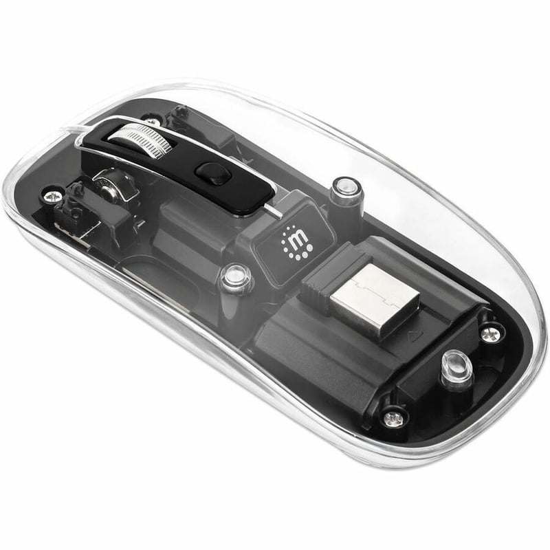 Manhattan Transparent Rechargeable Wireless USB Mouse - Thumbnail 2