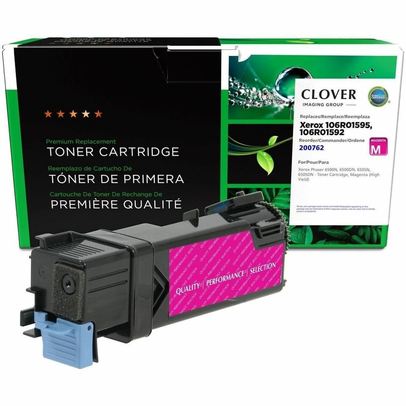 Clover Imaging Remanufactured High Yield Magenta Toner Cartridge for Xerox 106R01595/106R01592 - Thumbnail 1