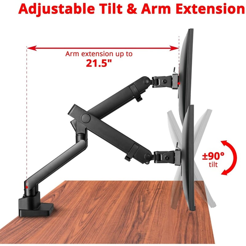 SIIG Aluminum Mechanical Spring Dual Monitor Mount - 17" to 32 - Thumbnail 5