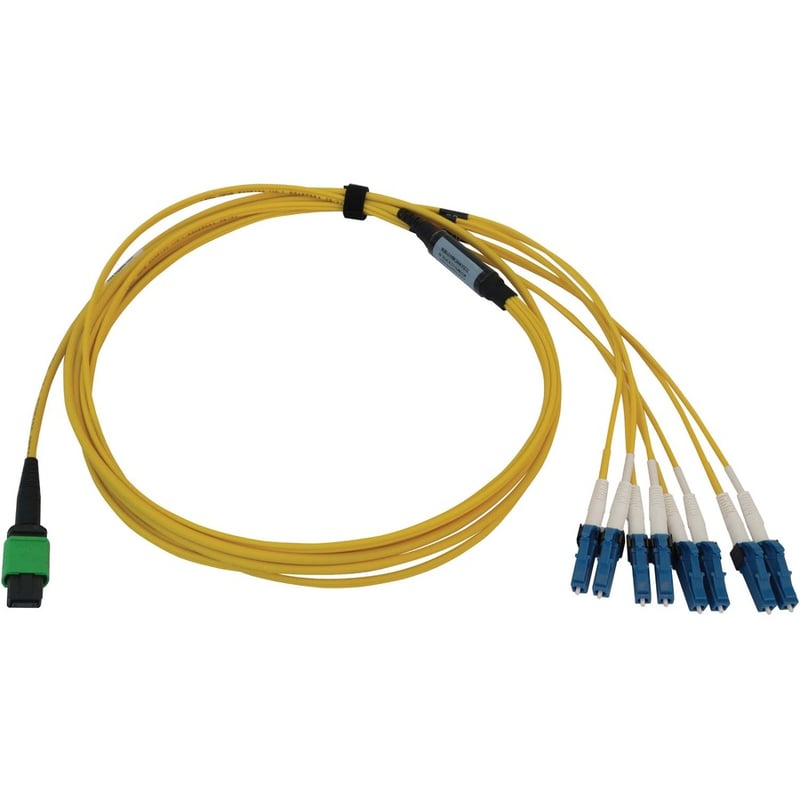 Eaton Tripp Lite Series 400G Singlemode 9/125 OS2 Switchable Fiber Optic Cable (12F MTP/MPO-APC to 4x Duplex LC/UPC F/M), LSZH, Yellow, 2 m (6.6 ft.) - Thumbnail 5