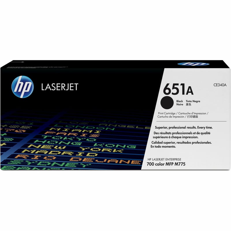 HP 651A (CE340A) Original Laser Toner Cartridge - Single Pack - Black - 1 Each - Thumbnail 1