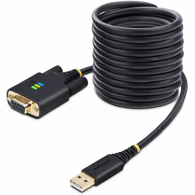 StarTech.com 10ft (3m) USB to Null Modem Serial Adapter Cable, COM Retention, FTDI, RS232, Changeable DB9 Screws/Nuts, Windows/macOS/Linux - Thumbnail 1