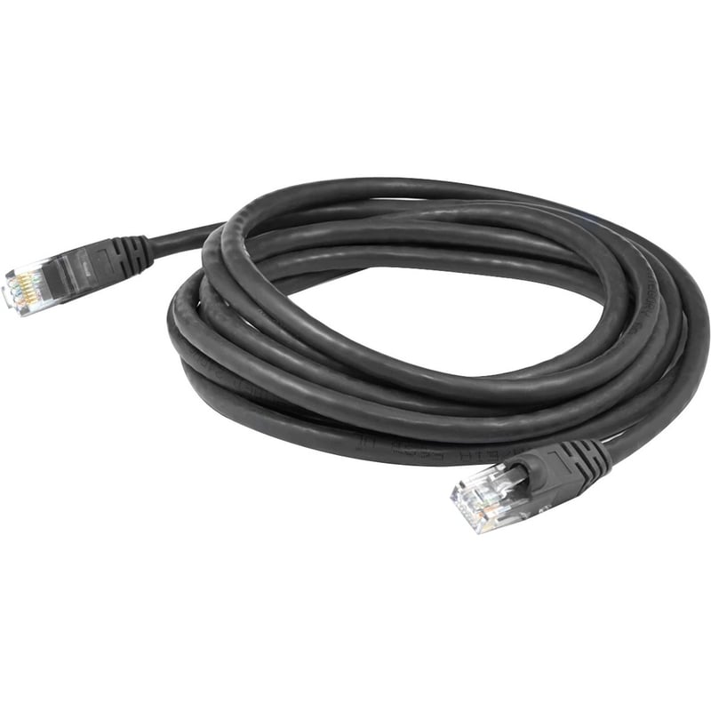 AddOn 3ft Black CAT 6 PVC Ethernet Cable Snagless Bubble Boot Outdoor RJ-45 M/M
