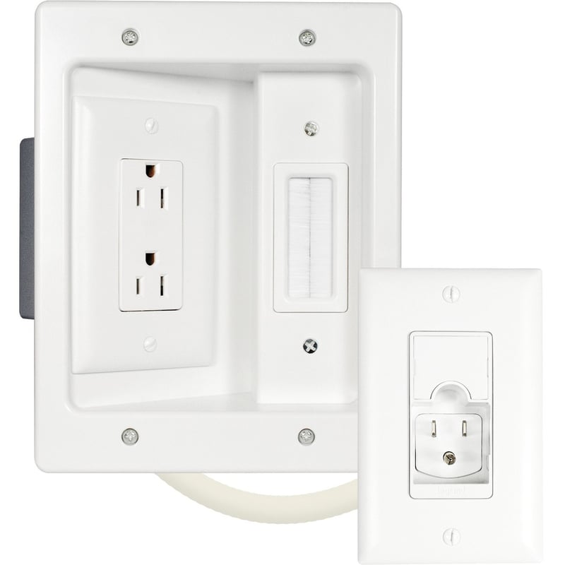 Sanus In-Wall TV Power and Cable Management Kit - White - Thumbnail 1
