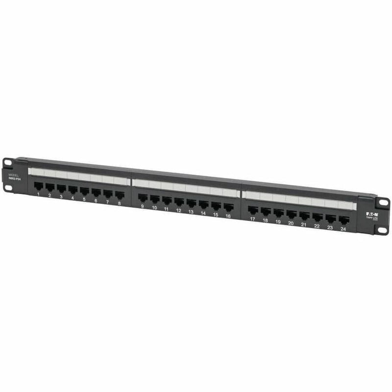Tripp Lite by Eaton Cat5e 24-Port Patch Panel - PoE+ Compliant 110/Krone 568A/B RJ45 Ethernet 1U Rack-Mount TAA - Thumbnail 1