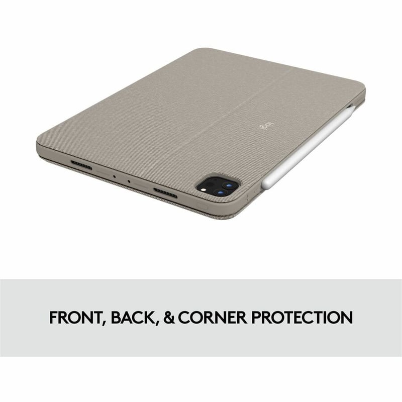 Logitech Combo Touch Keyboard/Cover Case for 11" Apple iPad Pro (3rd Generation), iPad Pro (2nd Generation), iPad Pro Tablet - Sand - Thumbnail 2