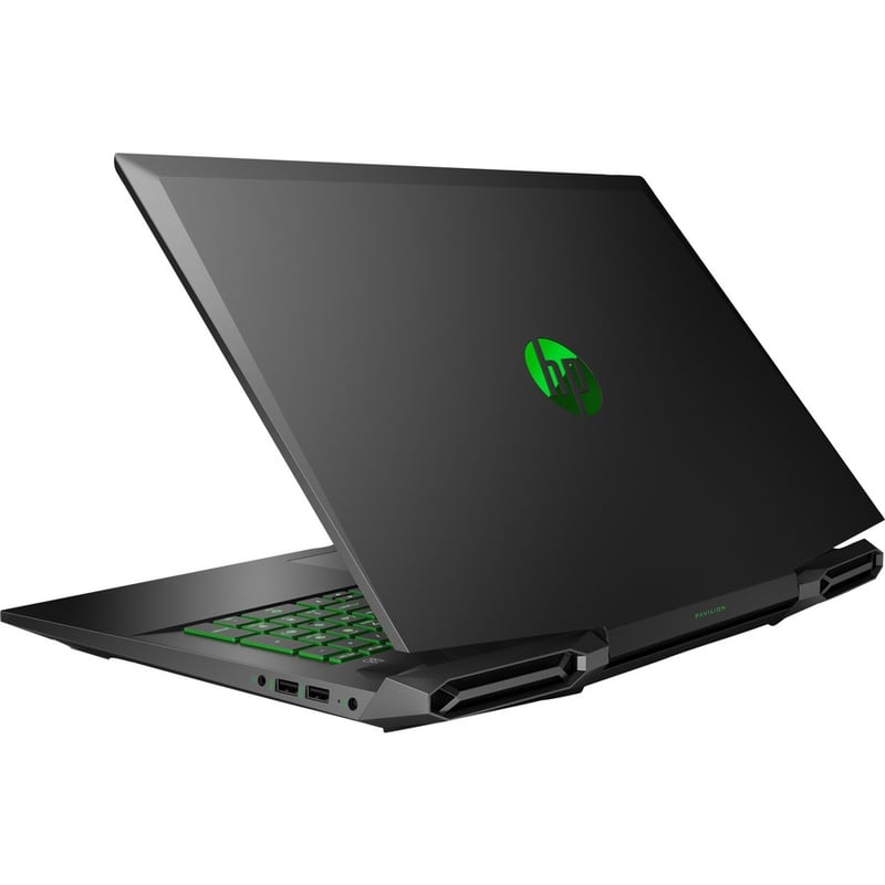 HP Pavilion Gaming 17-cd0000 17-cd0010nr 17.3" Gaming Notebook - Intel Core i5 9th Gen i5-9300H - 8 GB - 256 GB SSD - English Keyboard - Shadow Black, Green Chrome - Thumbnail 2
