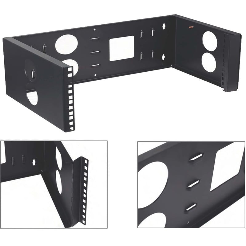 4XEM 2U Wall Mount for Rackmount Equipment, Network Equipment - Black - Thumbnail 4