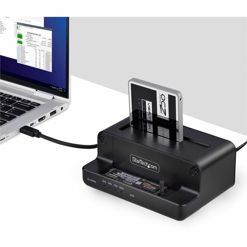 DUAL BAY STANDALONE SSD CLONER M.2 NVME TO 2.5/3.5 SATA DUPLICATOR