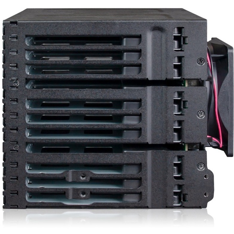 Icy Dock ToughArmor MB924IP-B Drive Enclosure for 5.25" SATA, Serial Attached SCSI (SAS) - Mini-SAS Host Interface External - Black - Thumbnail 3