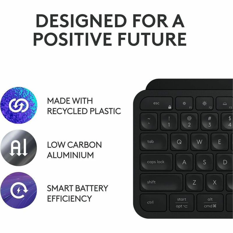 Logitech MX Keys S Combo - Performance Wireless Keyboard and Mouse with Palm Rest - Thumbnail 3