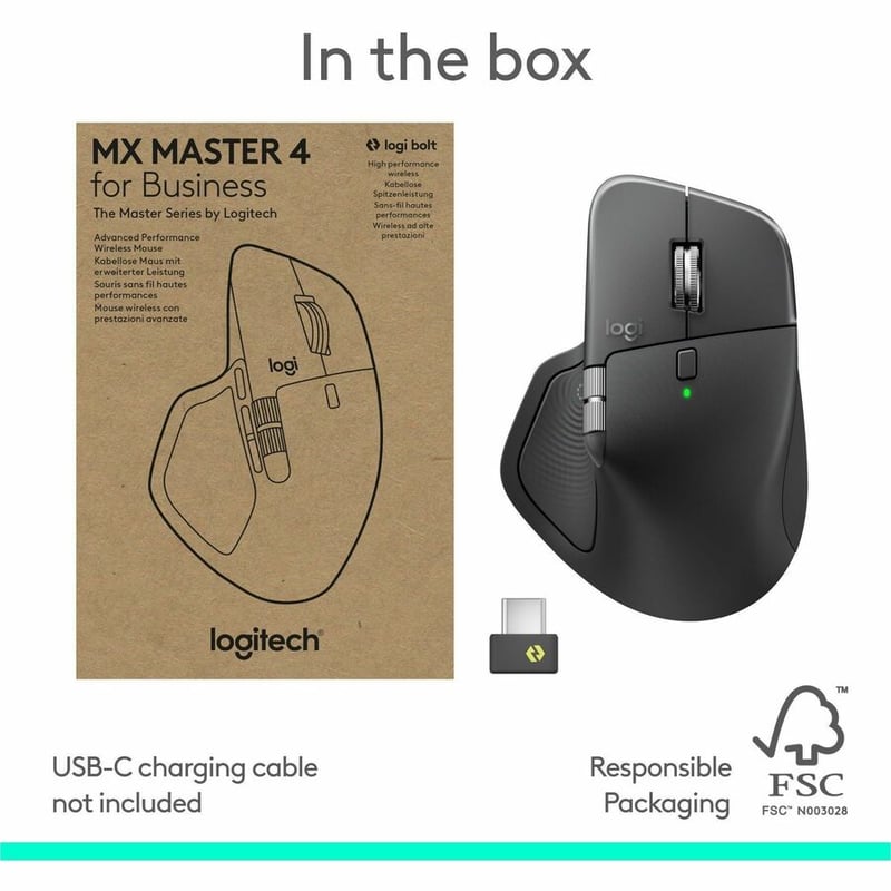 MX MASTER 4 MOUSE FOR BUSINESS GRAPHITE - BROWN BOX - Thumbnail 3