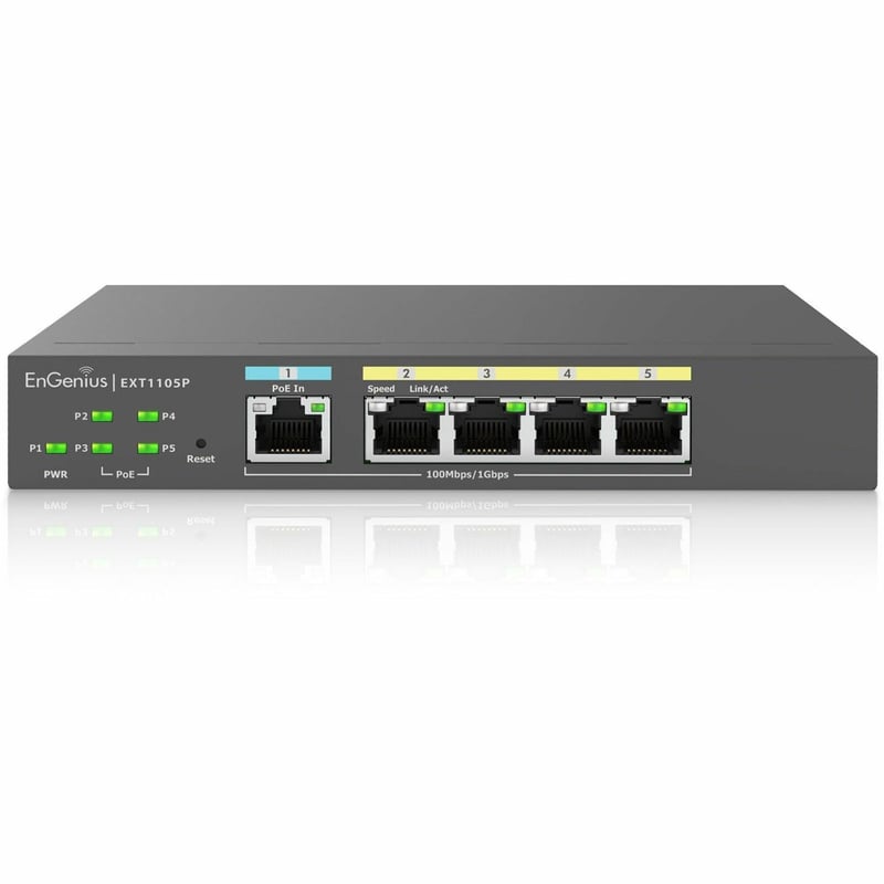 EnGenius Cloud Managed 5-Port 60W Gigabit PoE Switch Extender - Thumbnail 1
