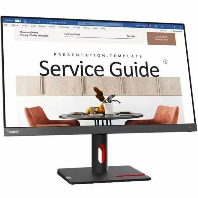 Lenovo ThinkVision S24i-30 24" Class Full HD LED Monitor - 16:9 - Raven Black - Thumbnail 1