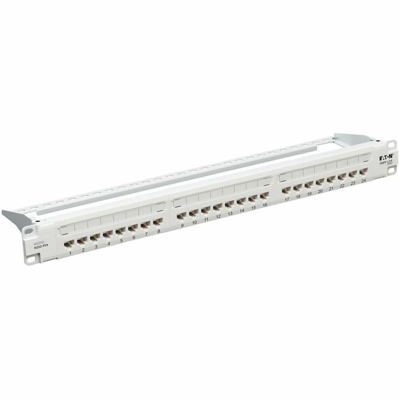 CAT6 PATCH PANEL 24-PORT 4PPOE 110/KRONE 568A/B RJ45 GBE 1U TAA