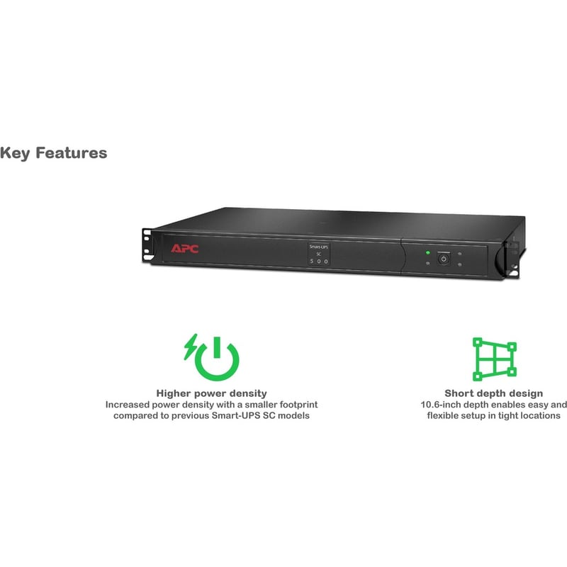 APC SMART-UPS SC 500VA 120V 1U RACKMOUNT - Thumbnail 4
