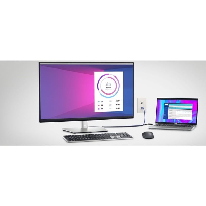 Dell P3223DE 32" Class QHD LCD Monitor - 16:9 - Black, Silver - Thumbnail 4