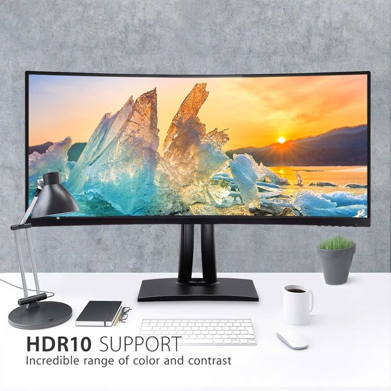 ViewSonic VP3881A 38-Inch IPS WQHD+ Curved Ultrawide Monitor with ColorPro 100% sRGB Rec 709, Eye Care, HDR10 Support, USB C, HDMI, USB, DisplayPort for Professional Home and Office - Thumbnail 2