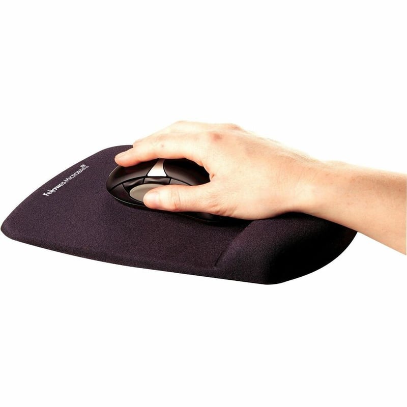 Fellowes PlushTouch Mouse Pad Wrist Rest with Microban - Graphite - Thumbnail 3