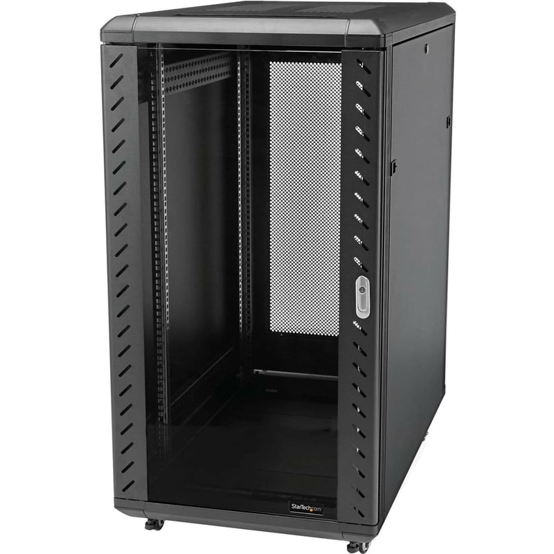 StarTech.com 4-Post 18U Server Rack Cabinet, 19" Data Rack Cabinet for Computer / IT Equipment, Home Network Rack, Half Height Server Rack - Thumbnail 1
