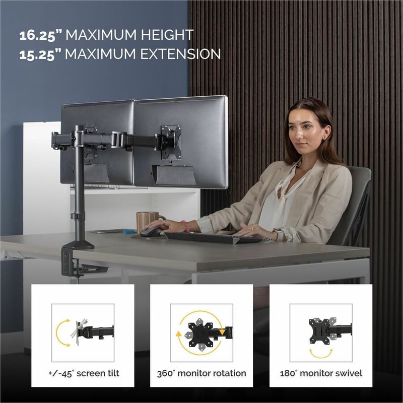 Fellowes Reflex Dual Monitor Arm - Thumbnail 4