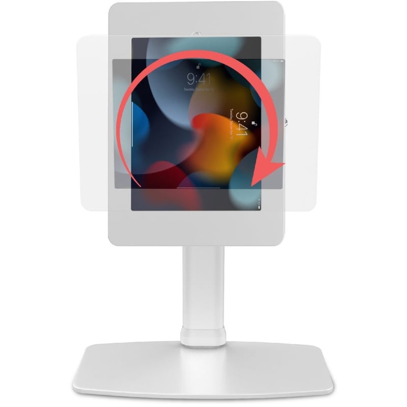 CTA Digital Adjustable VESA Compatible Desk Mount with Universal Security Enclosure (White) - Thumbnail 2