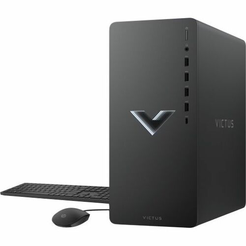 HP Victus TG02-0410 Gaming Desktop Computer - Intel Core i5 12th Gen i5-12400F - 8 GB - 512 GB SSD - Mica Silver Metal - Thumbnail 1