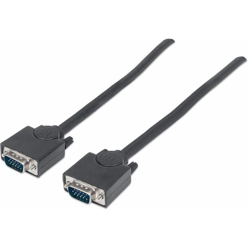 Manhattan SVGA HD15 Male to HD15 Male Monitor Cable, 10', Black - Thumbnail 1