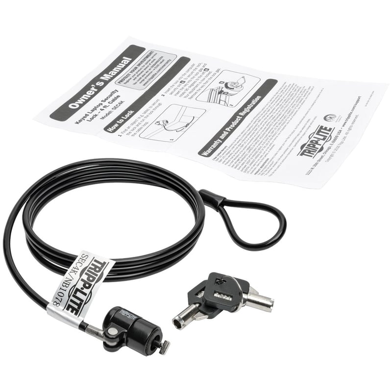 Tripp Lite by Eaton Security Lock for Laptops and Peripherals Keyed 4 ft. (1.22 m) Cable - Thumbnail 4