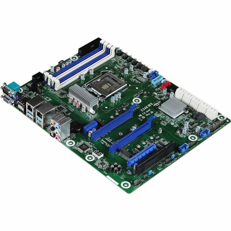 ASROCK RACK C246 WS ATX SERVER MOTHERBOARD LGA 1151 INTEL C246 - Thumbnail 2