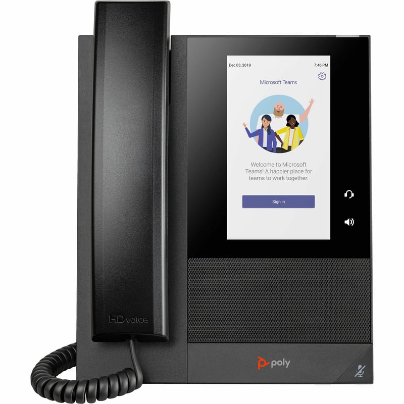 Poly CCX 400 IP Phone - Corded - Corded - Desktop, Wall Mountable - Black - Thumbnail 1