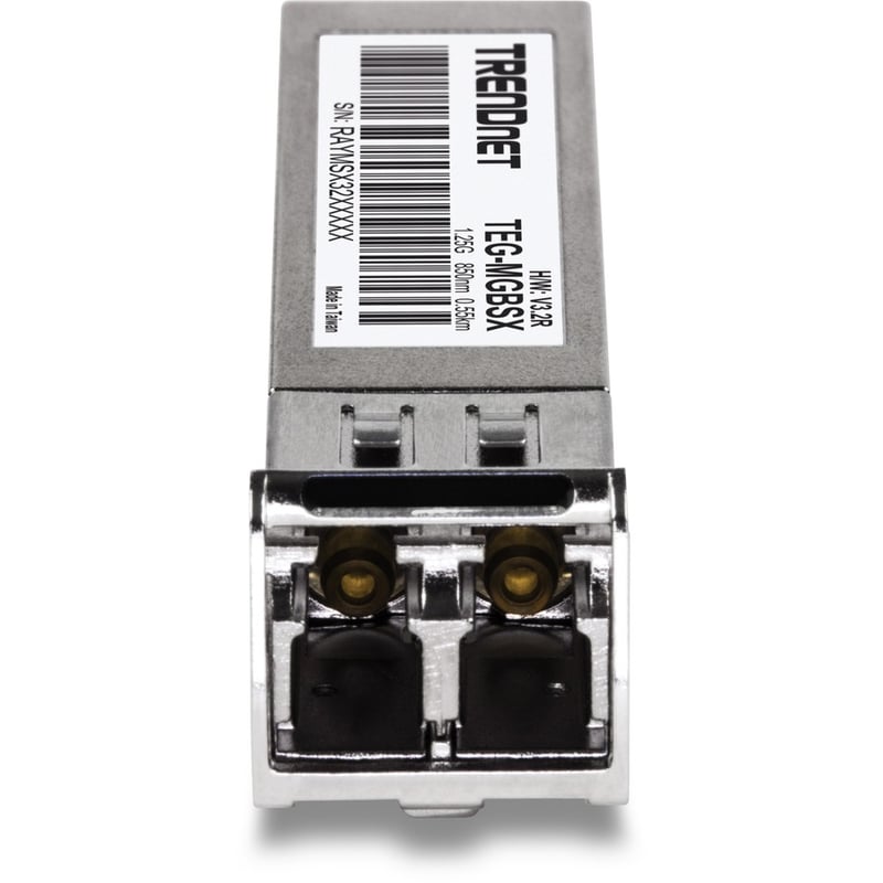 TRENDnet SFP Multi-Mode LC Module, Up To 550m (1800 Ft), Mini-GBIC, Hot Pluggable, IEEE 802.3z Gigabit Ethernet, Supports Up To 1.25 Gbps, Lifetime Protection, Silver, TEG-MGBSX - Thumbnail 5