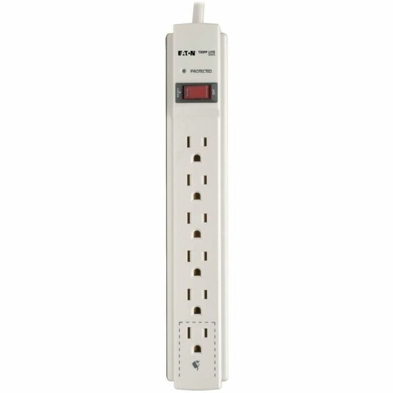 Tripp Lite by Eaton Protect It! 6-Outlet Surge Protector 6 ft. Cord 790 Joules Diagnostic LED Light Gray Housing - Thumbnail 4