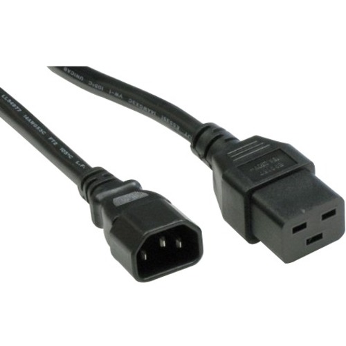 POWER CORD C14 TO C19 15AMP, BLACK, 2FT