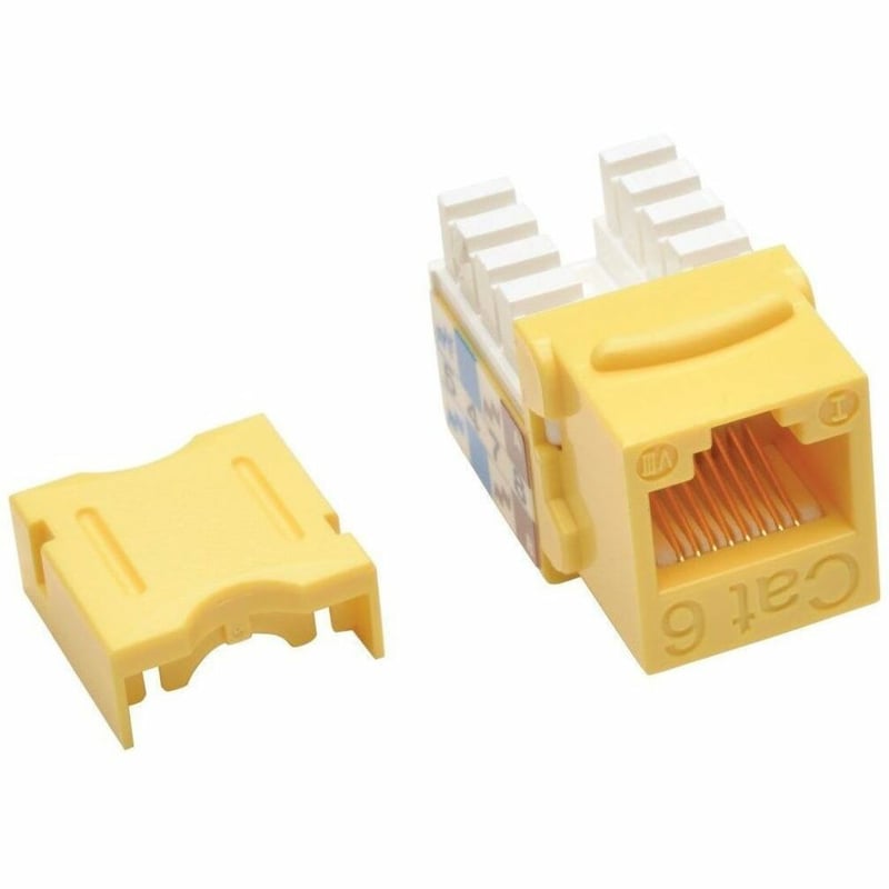 Tripp Lite by Eaton Cat6 Cat5e 110 Style Punch down Keystone Jack RJ45 Yellow TAA - Thumbnail 1
