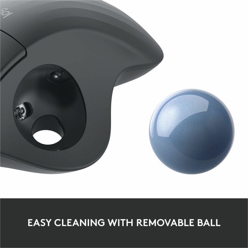 Logitech ERGO M575 Wireless Trackball Mouse - Easy thumb control, precision and smooth tracking, ergonomic comfort design, for Windows, PC and Mac with Bluetooth and USB capabilities (Black)