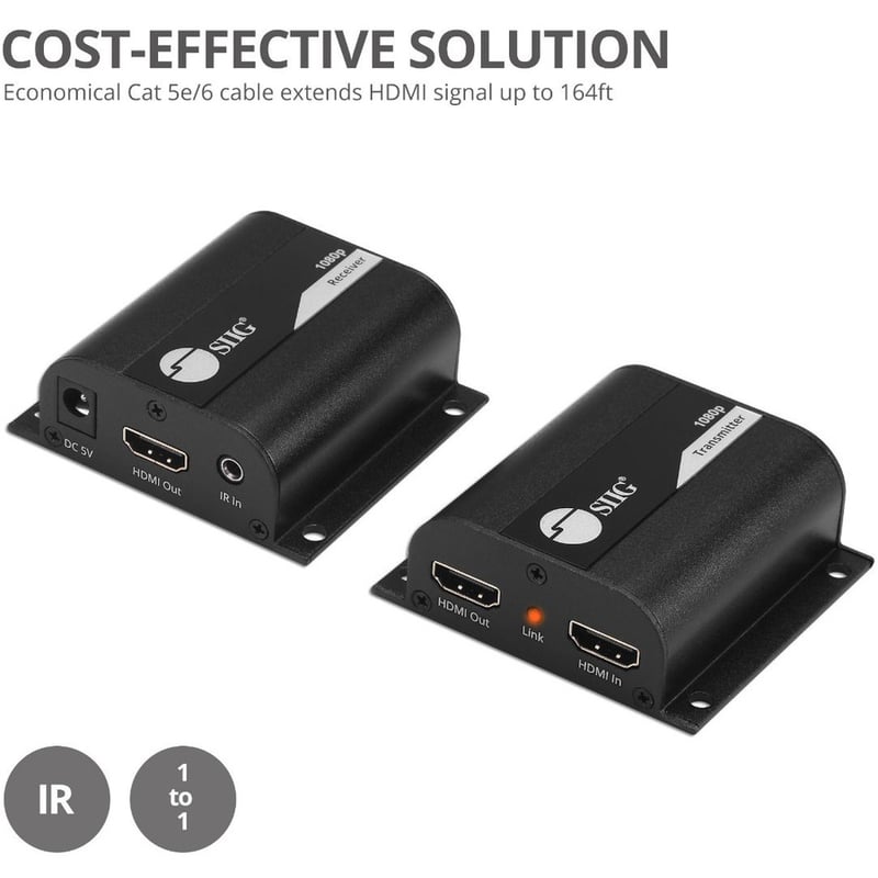 SIIG Full HD HDMI Extender over Cat5e/6 with IR - 164ft - Thumbnail 3