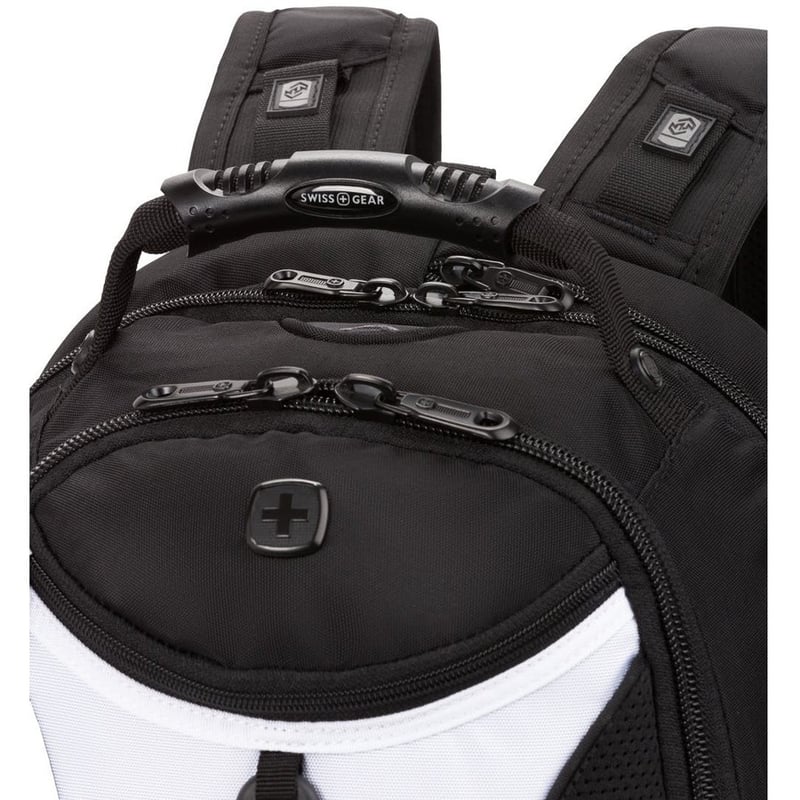SwissGear ScanSmart 1900204418 Carrying Case (Backpack) for 17" Notebook - Black/White - Thumbnail 2