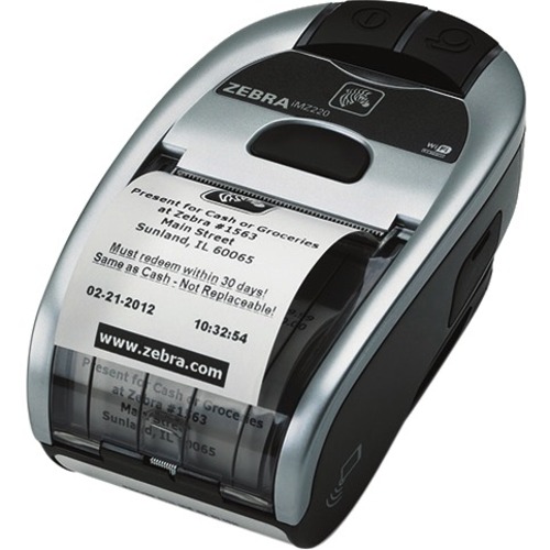 Zebra iMZ220 Direct Thermal Printer - Monochrome - Portable - Label/Receipt Print - USB - Bluetooth - Thumbnail 1