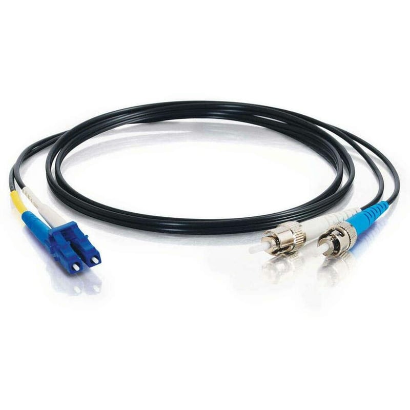 C2G-1m LC-ST 9/125 OS1 Duplex Singlemode PVC Fiber Optic Cable - Black - Thumbnail 2