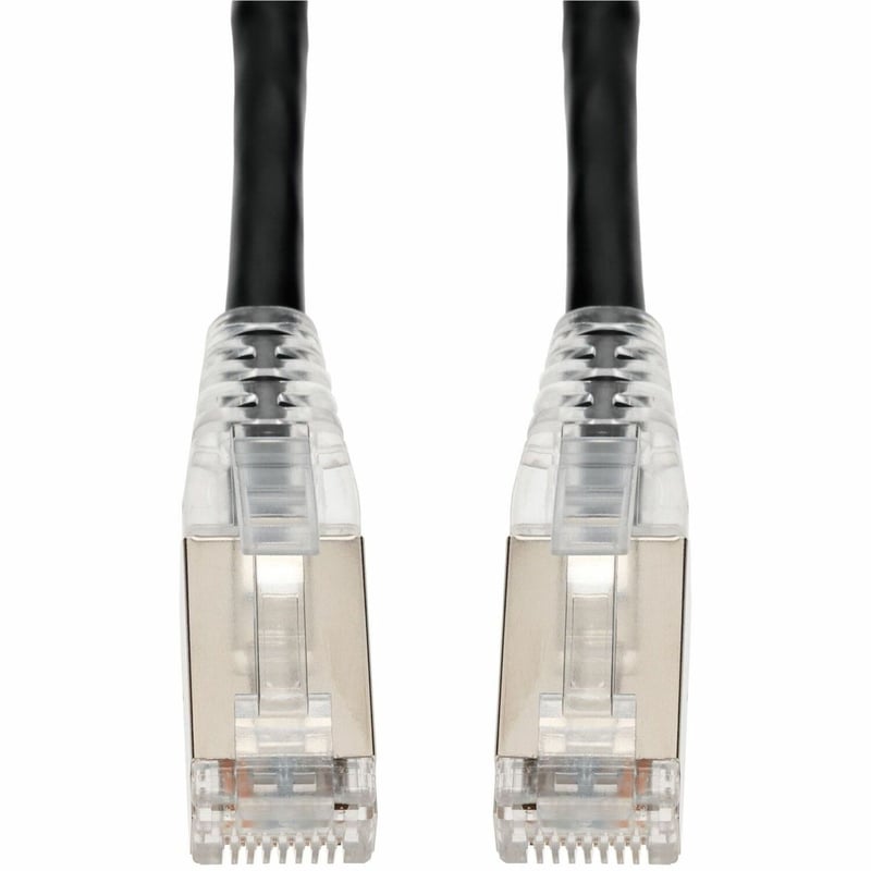 AddOn 35ft Black CAT 6A Shielded PVC Ethernet Cable Snagless Easy Clear Boot RJ-45 M/M - Thumbnail 1