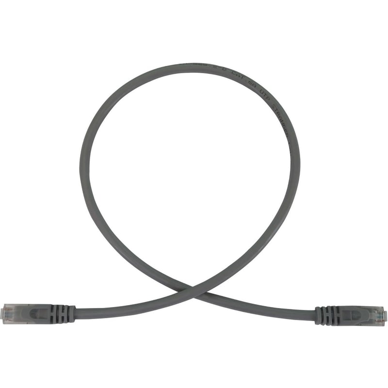 Eaton Tripp Lite Series Cat6a 10G Snagless Molded UTP Ethernet Cable (RJ45 M/M), PoE, Gray, 2 ft. (0.6 m) - Thumbnail 1