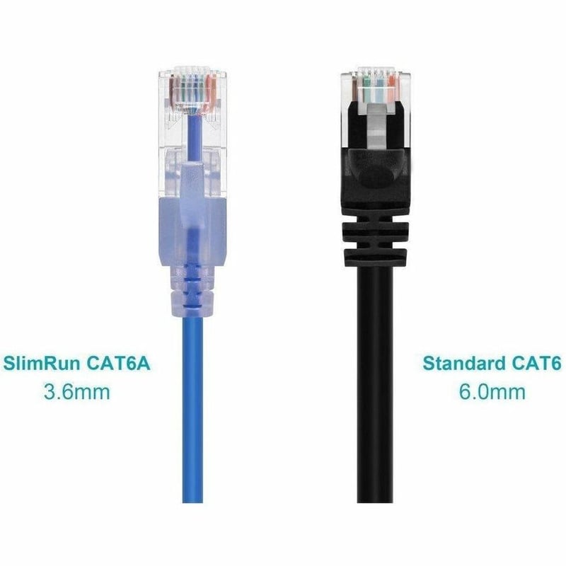 MONOPRICE CAT6A 5FT BLUE PATCH CABLE_ UTP_ 30AWG_ 10G_ PURE BARE COPPER_ SNAGLES - Thumbnail 2