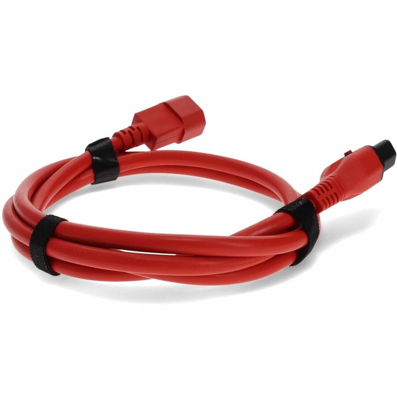 AddOn 2ft C13 (Locking) Female to C14 (Locking) Male 14AWG 15A Red 100-250V Power Cable - Thumbnail 5