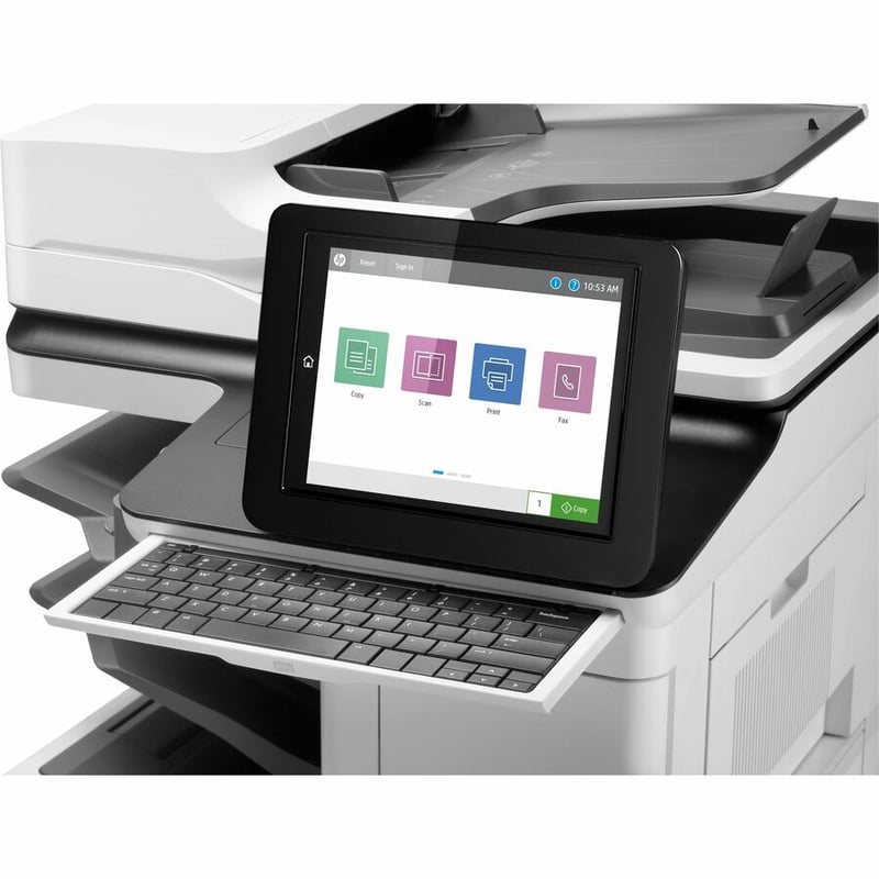 HP LaserJet Enterprise M636z Laser Multifunction Printer-Monochrome-Copier/Fax/Scanner-75 ppm Mono Print-1200x1200 dpi Print-Automatic Duplex Print-300000 Pages-3200 sheets Input-600 dpi Optical Scan-Wireless LAN-Mopria-Wi-Fi Dire - Thumbnail 2