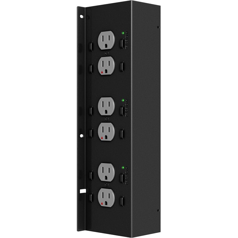 Chief Proximity Six Outlet Power Kit - 1875 Watt - Black - Thumbnail 1
